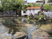 街心公园迎来大“护理”！   憩园景观池清淤全面铺开