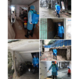 暴雨突降无情  防疫消杀有爱
