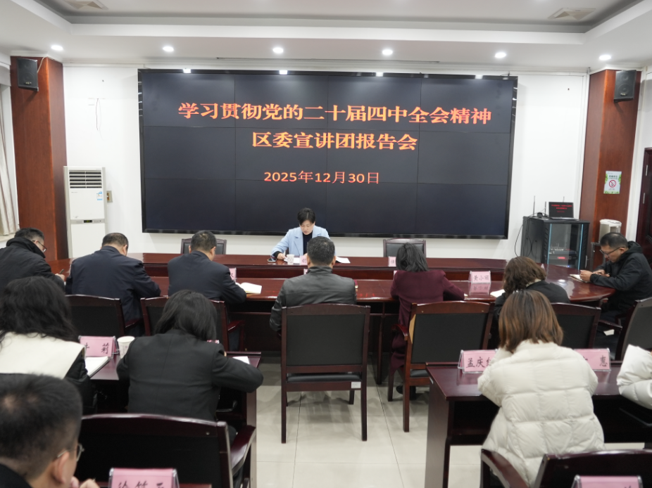全区宣传思想文化系统学习贯彻党的二十届四中全会精神区委宣讲团报告会召开