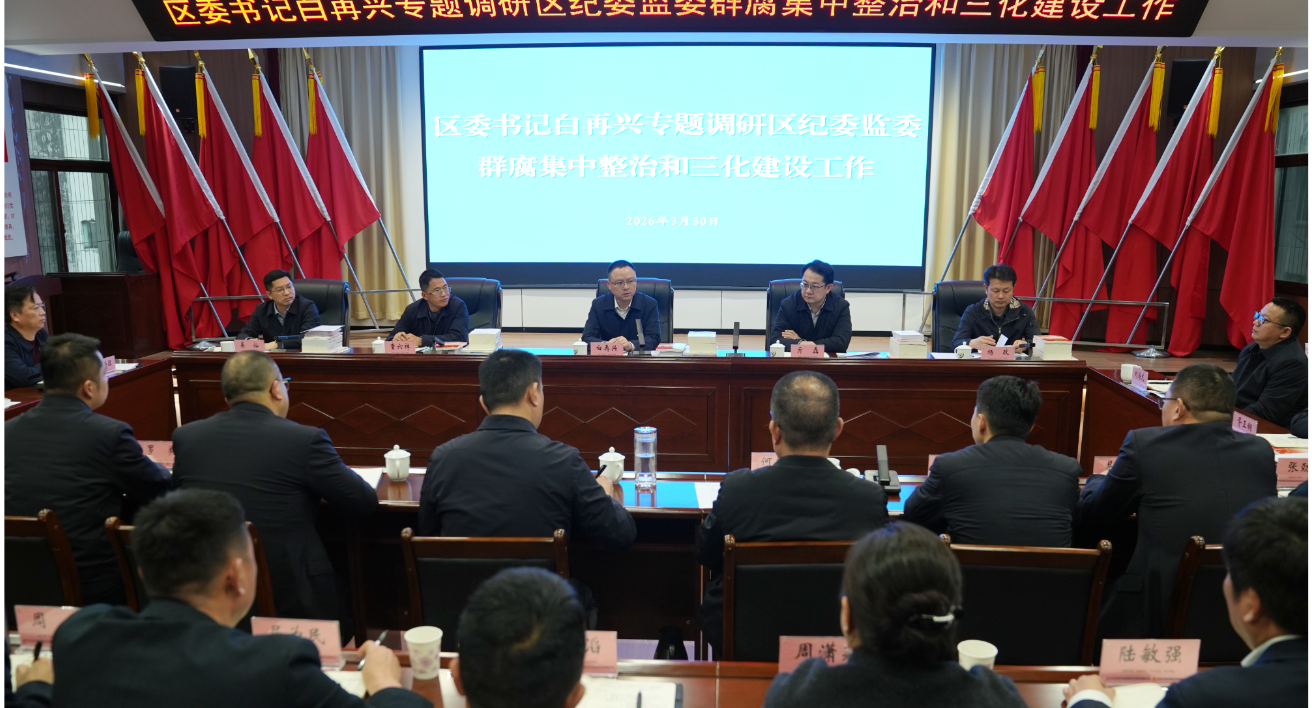 白再兴专题调研区纪委监委群腐集中整治和“三化”建设工作
