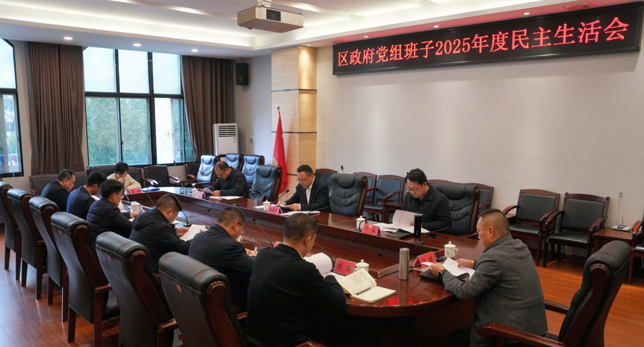 区政府党组班子2025年度民主生活会召开