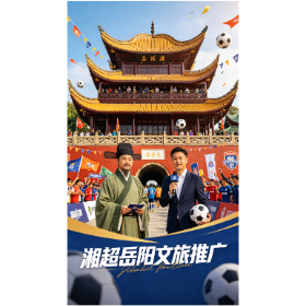 湘超岳阳VS张家界，滕子京穿越千年推广岳阳文旅。