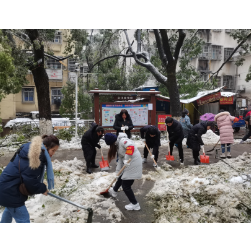 四化建社区:铲冰除雪保畅通 齐心协力暖人心