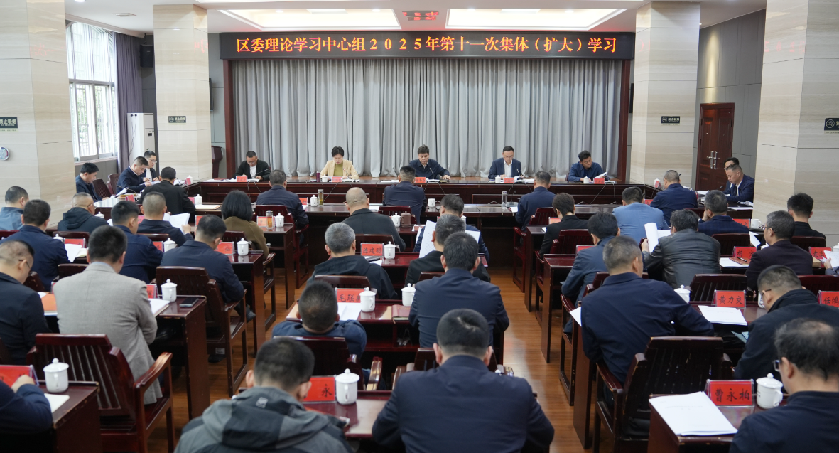 曾平原主持区委理论学习中心组2025年第十一次集体（扩大）学习