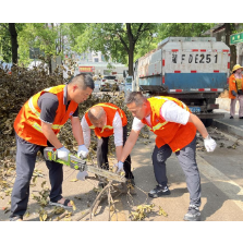 专业清枝优环境 志愿扫叶暖民心 ——区环卫中心前往铁路社区开展大扫除活动