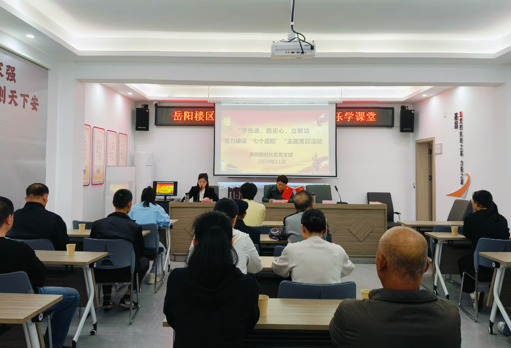 枫树新村社区开展“学先进、践初心、立新功,奋力建设‘七个岳阳’”——主题党日活动