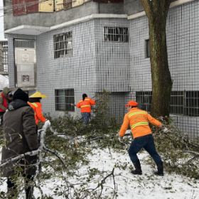 迎“寒”而上，志愿者铲雪除冰在行动