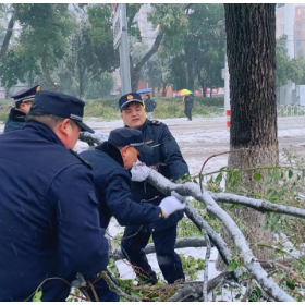 全队总动员 清雪保畅通