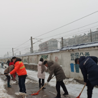 路变摔跤“溜冰场” 铲雪清树保平安