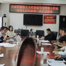 吕仙亭街道人大工委学习贯彻十四届全国人民代表第二次会议精神