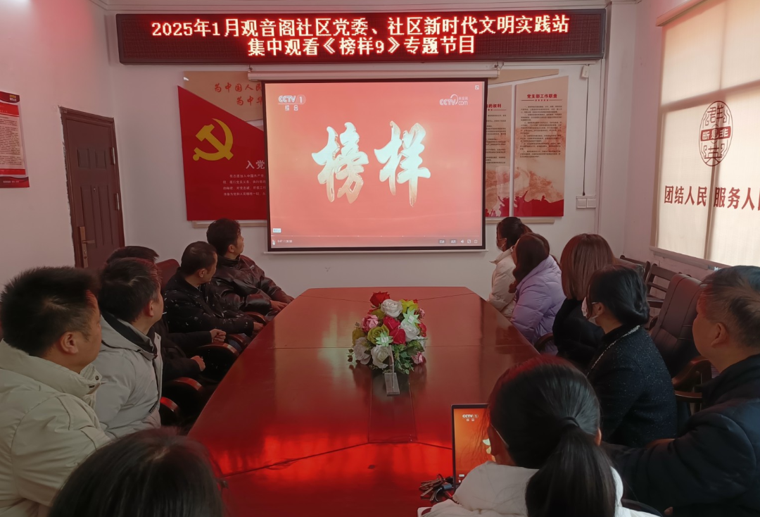 学习榜样精神 汲取奋进力量——观音阁社区党委集中观看《榜样9》专题节目