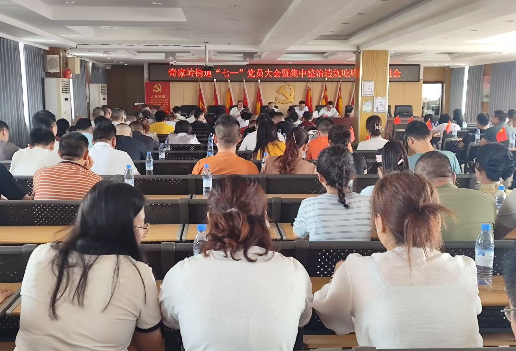 奇家岭街道召开庆祝中国共产党成立104周年暨“七一”党员大会