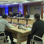 我市召开电瓷电器行业高质量发展座谈会，王利波讲话，蒋长富主持