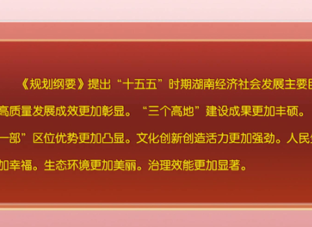 《湖南省国民经济和社会发展第十五个五年规划纲要》正式印发实施