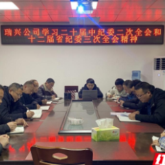 保靖瑞兴公司：集中学习二十届中央纪委二次全会和十二届省纪委三次全会精神
