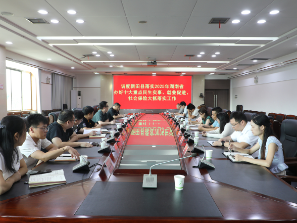 新田县落实2025年湖南省办好十大重点民生实事、就业促进、社会保险、大抓落实工作调度会召开