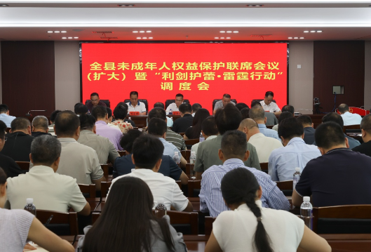 全县未成年人权益保护联席会议（扩大）暨“利剑护蕾·雷霆行动”调度会召开