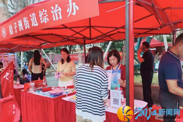 工作人员发放“湘易办”宣传折页.png 工作人员发放“湘易办”宣传折页.png