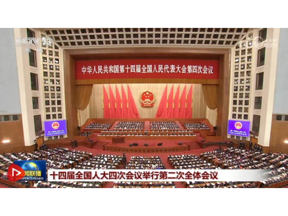 十四届全国人大四次会议举行第二次全体会议 习近平等出席