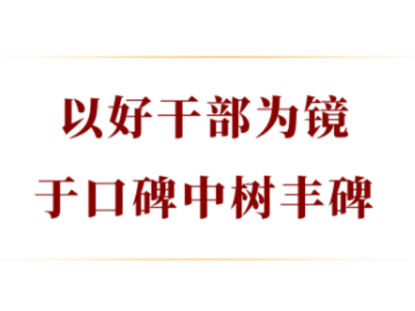 学习手记｜以好干部为镜，于口碑中树丰碑