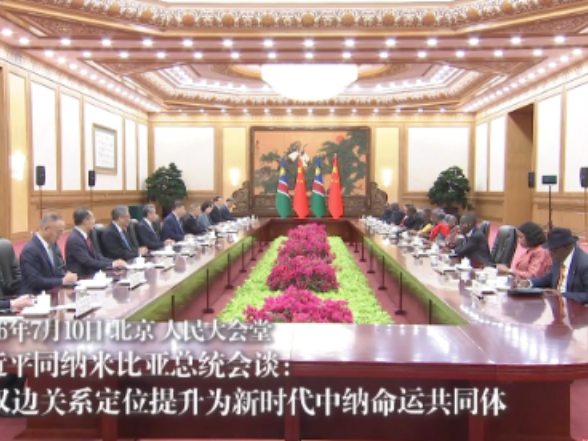 独家视频丨习近平同纳米比亚总统会谈：将双边关系定位提升为新时代中纳命运共同体