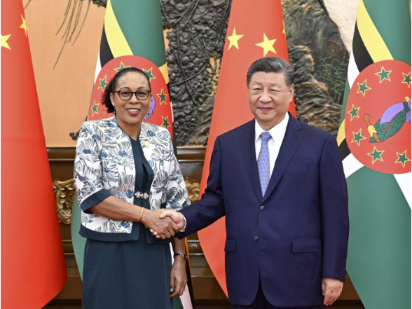习近平会见多米尼克总统伯顿