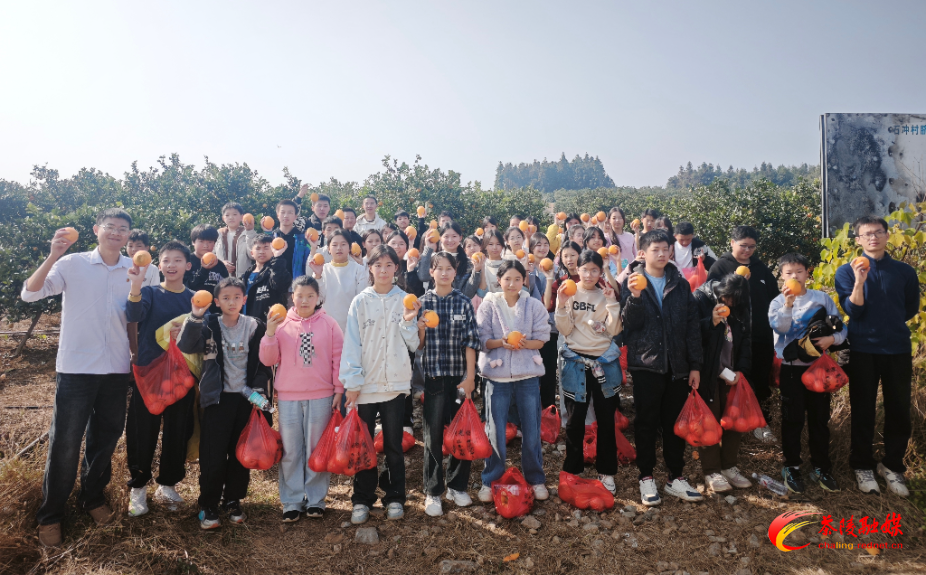 学生们采摘脐橙满载而归
