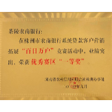 茶陵农商银行：荣获株洲市农商银行系统贷款客户营销拓展“百日万户”竞赛活动一等奖