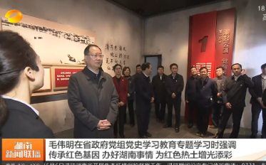 【湖南新闻联播】毛伟明在省政府党组党史学习教育专题学习时强调 传承红色基因 办好湖南事情 为红色热土增光添彩