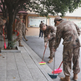 茶陵县人武部组织预定新兵和部分民兵开展学雷锋活动