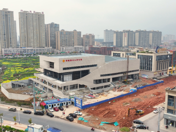 铆足干劲抢工期  茶陵县工人文化宫加速 “焕新”