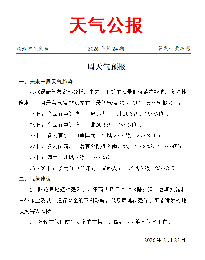 0824未来一周我市多阵性降水 注意防范短时强降水风险.png