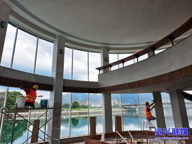 当好东道主 办好旅发会｜倚汐·东江湾音乐浮岛:项目进入收尾阶段  水上新地标即将呈现