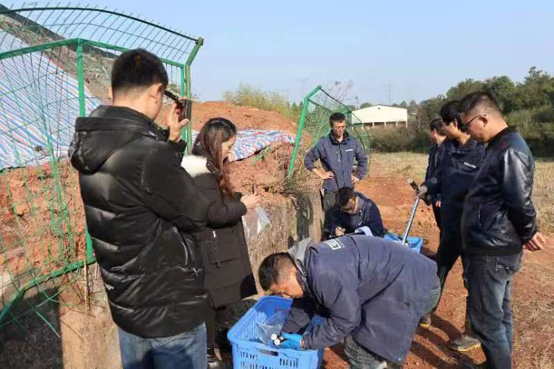 第三方司法鉴定中心正在进行土壤采样。