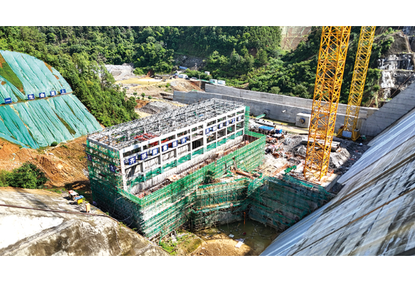 椒花水库发电厂房工程主体结构封顶