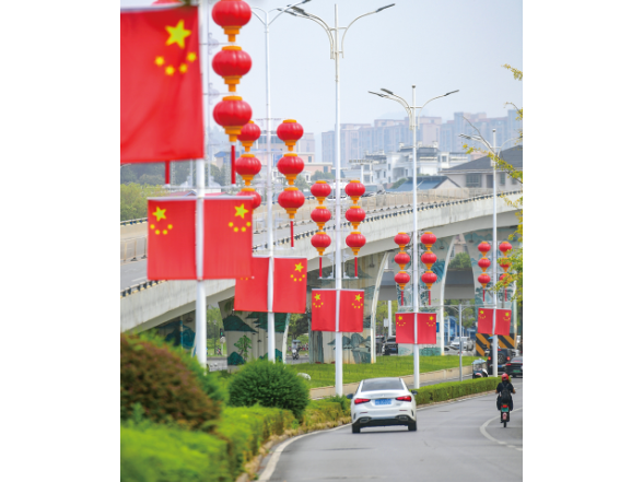 国旗飘扬迎国庆