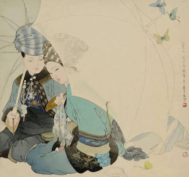 《三月三》  陈白一   68.5cm×67cm  1983年.jpg