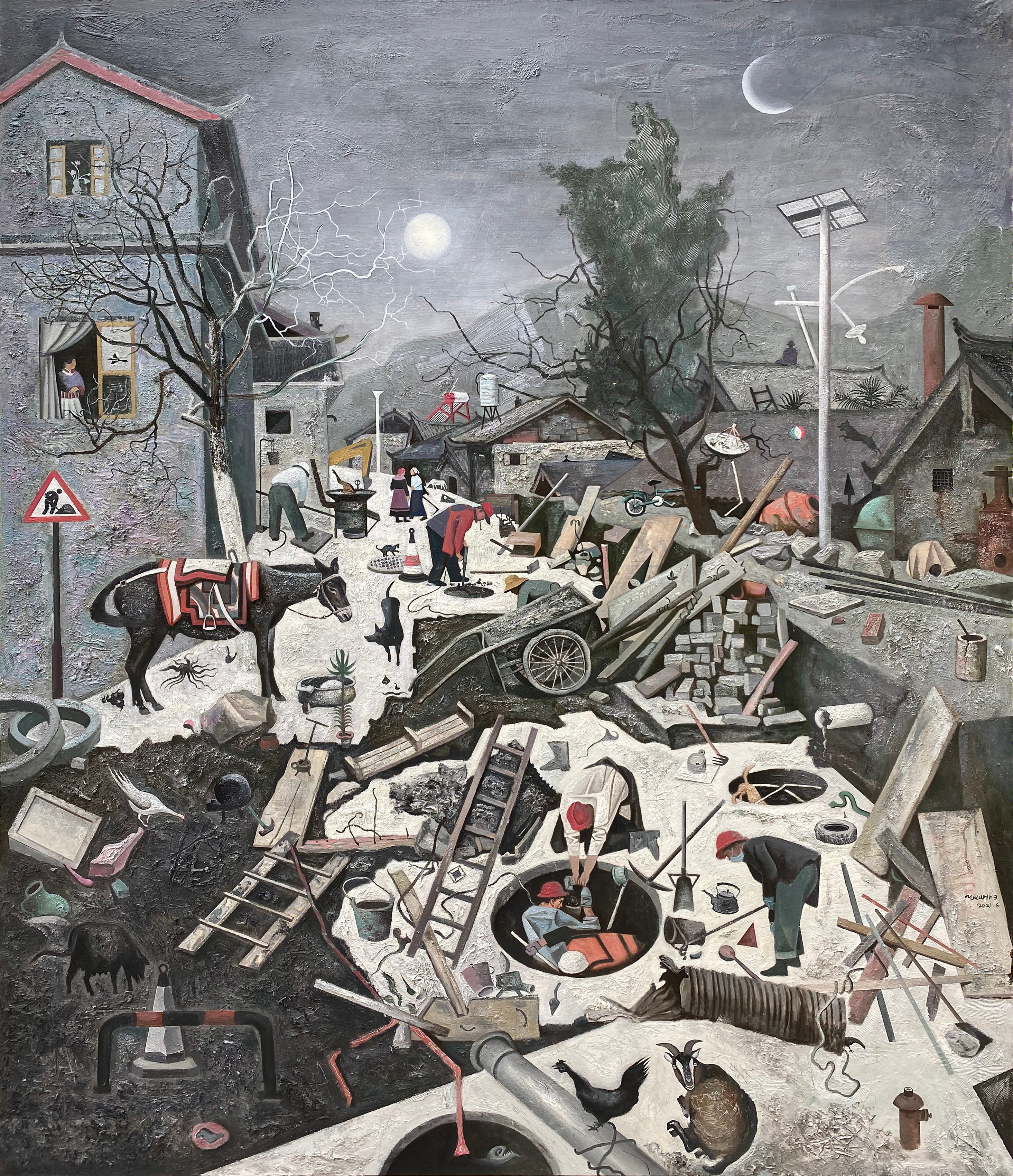 7.《筑梦-幸福路》2021年  油画 180x150cm   2021年10月入选“时代之光”第五届中国油画展，入会资格奖（中国美协）.jpg