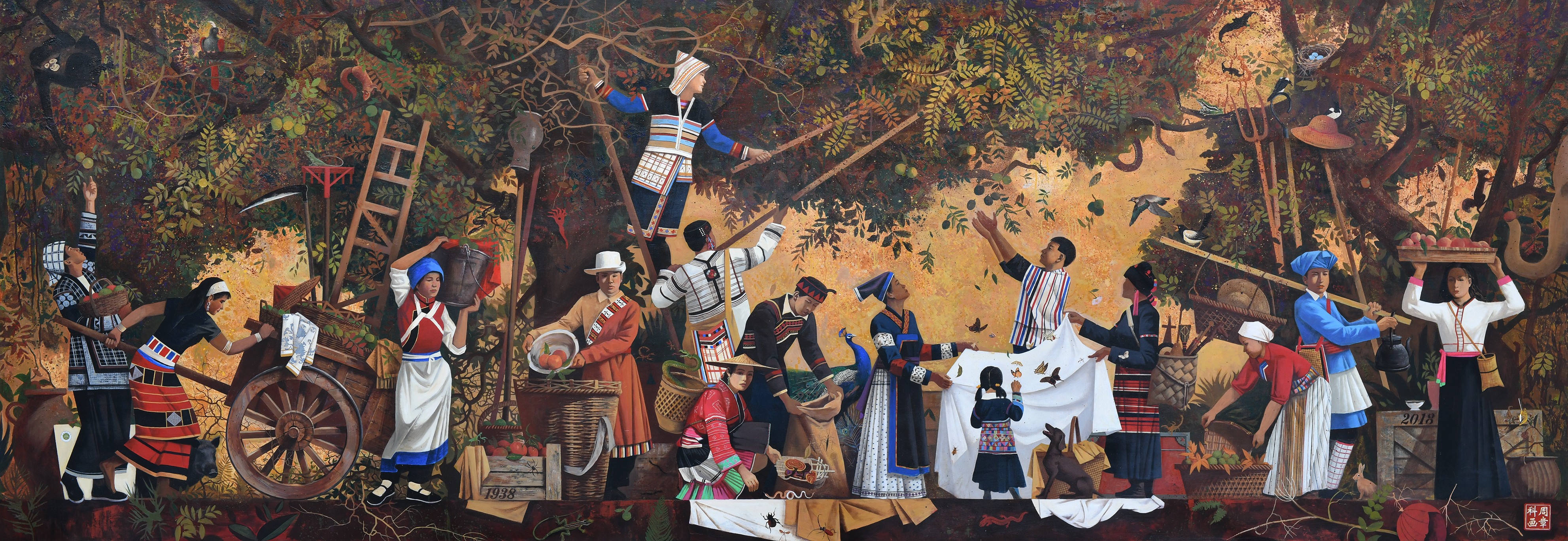 5.《林下的风景》2018 (140×400cm)   2021年入选大路西行——第二届中国油画作品展、优秀奖（中国油画学会）.jpg