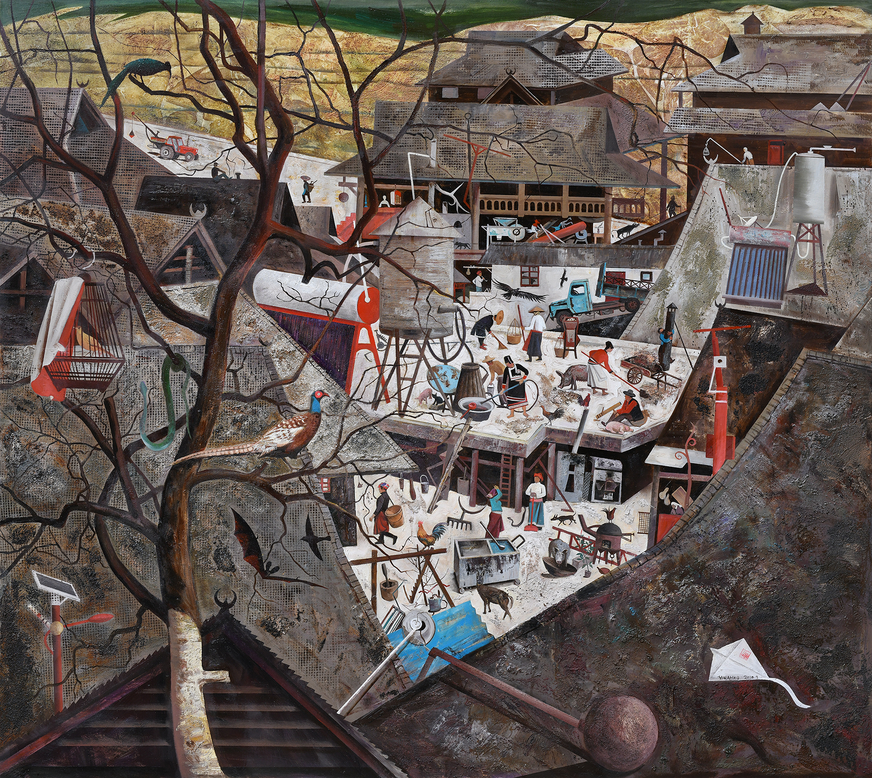 4.《景迈山·乐居》油画2020 160×180cm    2020年8月荣获中国第十届“民族百花奖”银奖（中国美协、中国少数民族美术促进会）.jpg