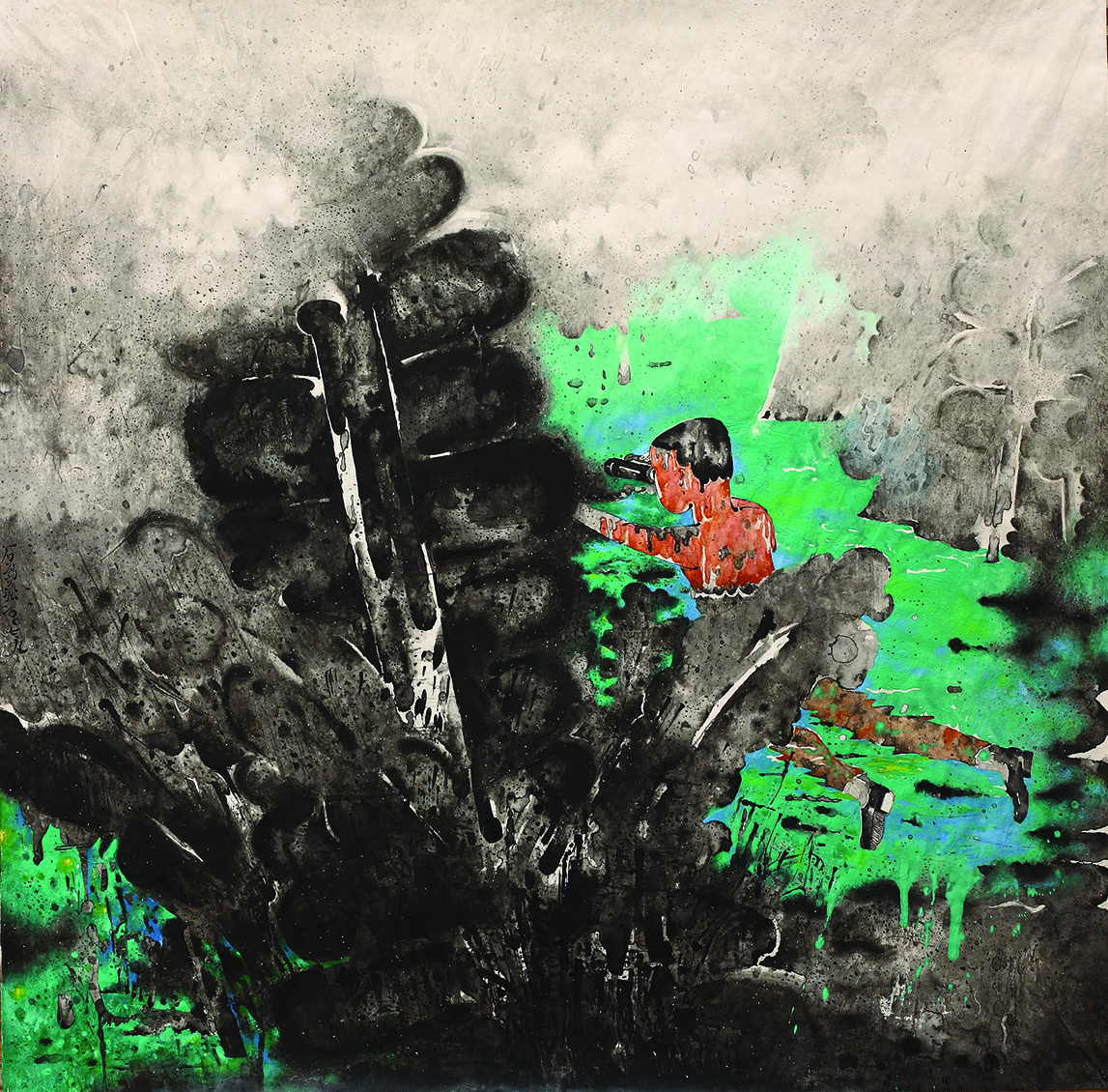 《池中物·绿》系列之一 50×50cm 水墨设色宣纸 2008.jpg
