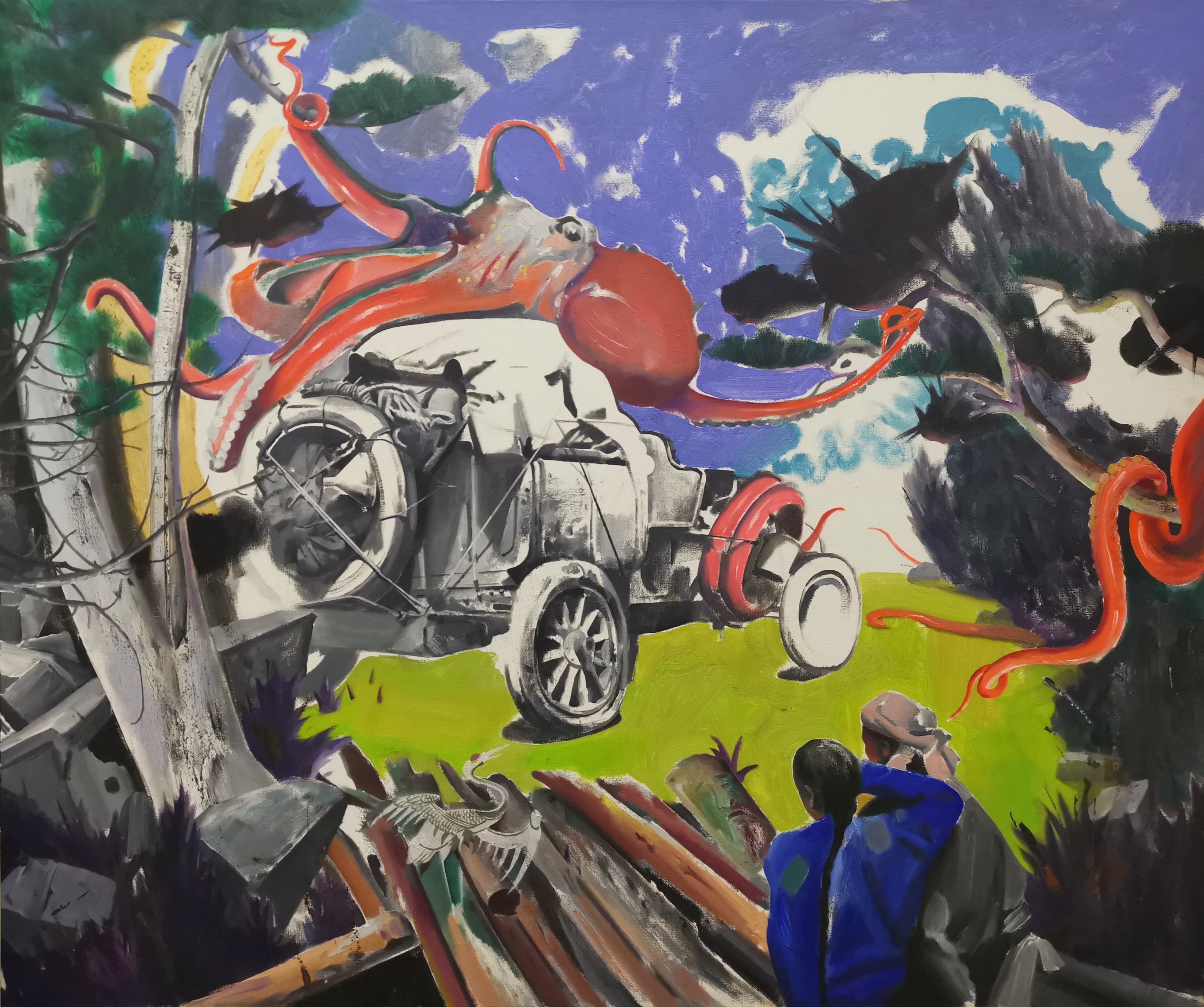 《北京巴黎拉力赛一一新生》120X100CM 布面油画 2020年.jpg 《北京巴黎拉力赛一一新生》120X100CM 布面油画 2020年.jpg