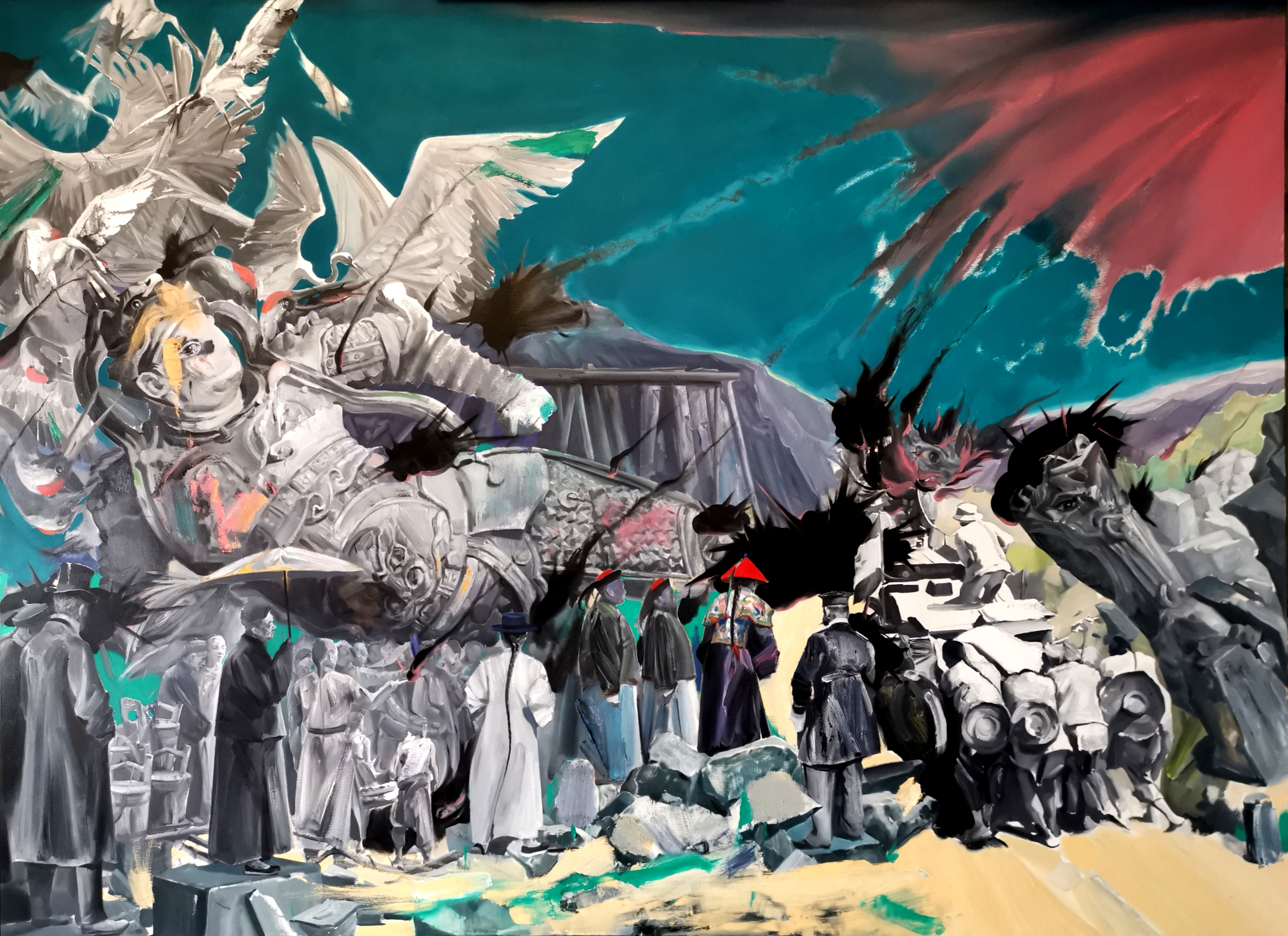 《北京巴黎拉力赛一一眼睛》197X145CM 布面油画 2020年.jpg 《北京巴黎拉力赛一一眼睛》197X145CM 布面油画 2020年.jpg