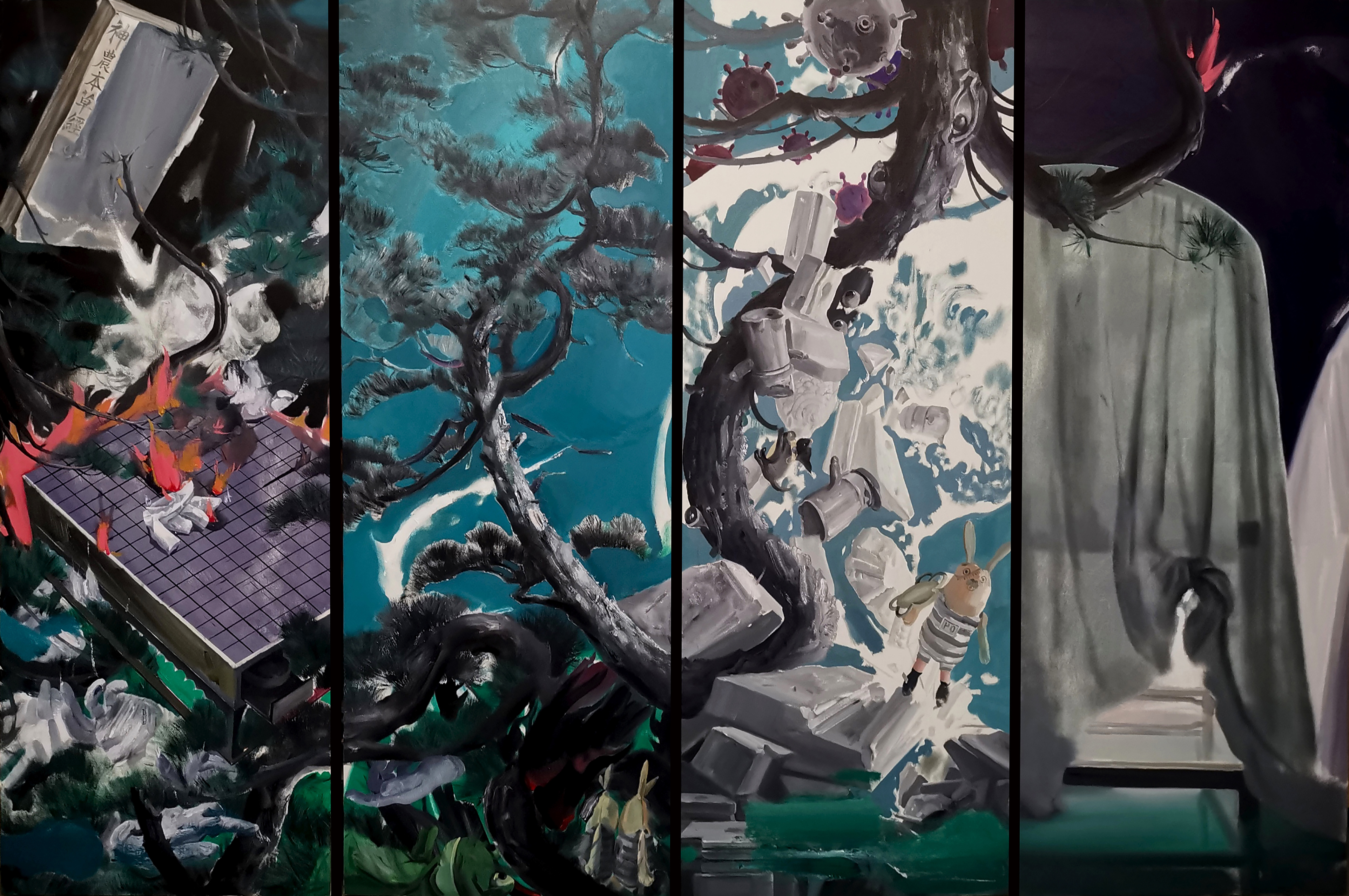 《新冠镜像》180X12OCM 布面油画 2020年.jpg 《新冠镜像》180X12OCM 布面油画 2020年.jpg