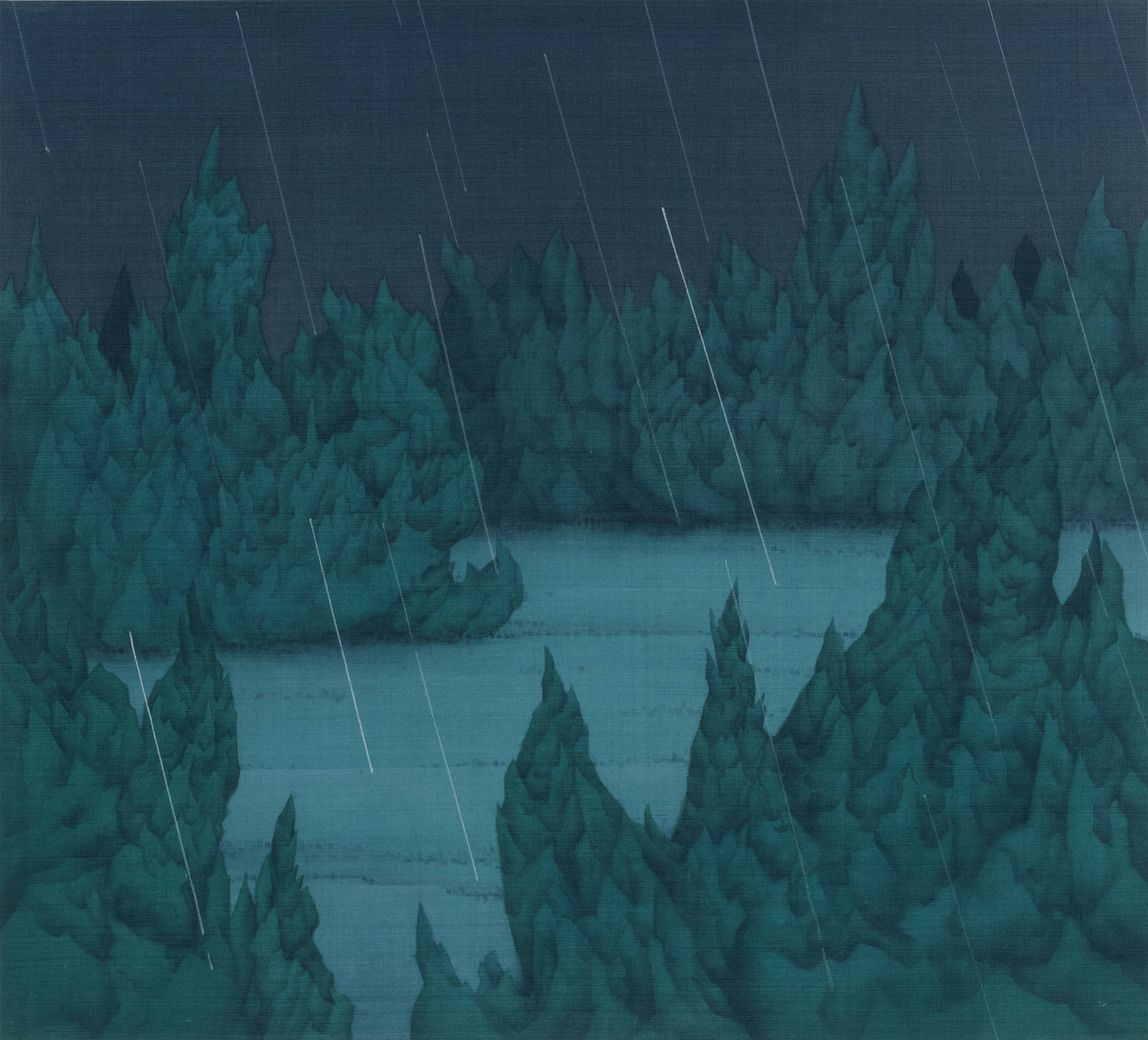 《夜雨图》 43x39cm 绢本设色 2020.jpg